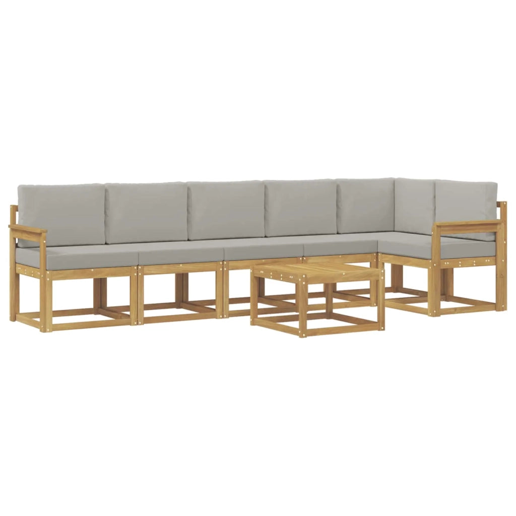 Set di divani da esterno 7 pcs Bianco e Grigio Chiaro 3387725