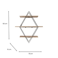 Cosme, Mensola 3 Ripiani, 70x16x60h cm oro