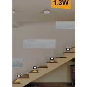 Trade Shop - Segnapasso Placca Nera Muro Sensore Movimento Pir 1,3 W Cassetta 503 Xggyd-001n - -bianco Freddo      -