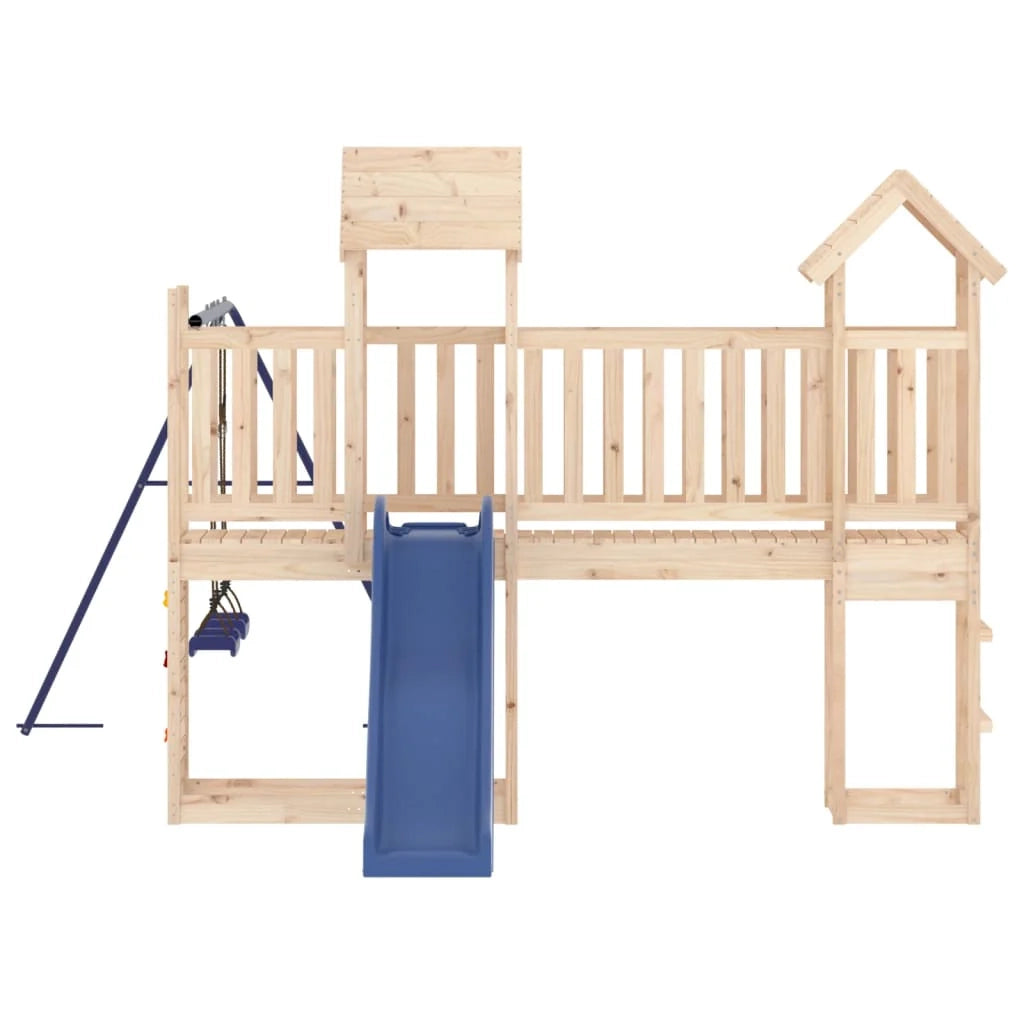 Altalene per parco giochi all'aperto scivolo altalene robuste giochi da giardino 495 x 339 x 214 cm legno di pino massiccio 02_0004641