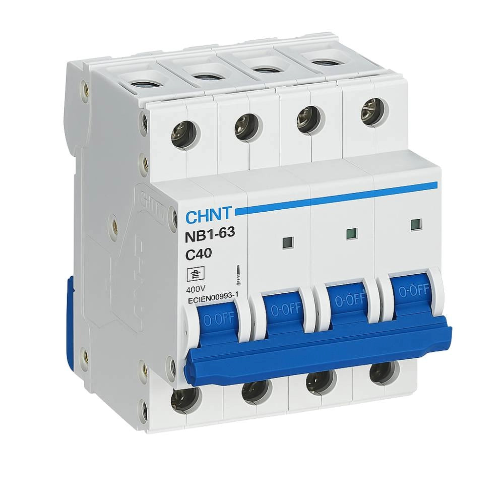 Interruttore magnetotermico 4p 6ka curva c chint serie nb1-63 da quadro din *** ampere 40 ampere, confezione 1