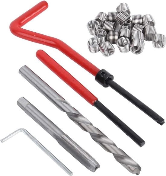 Set di riparazione a vite M7 a 25 pezzi - contenitore in plastica portatile.