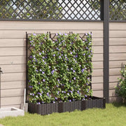 Vaso da giardino 3 pcs Marrone 120 x 40 x 125,5 cm Plastica 42002816