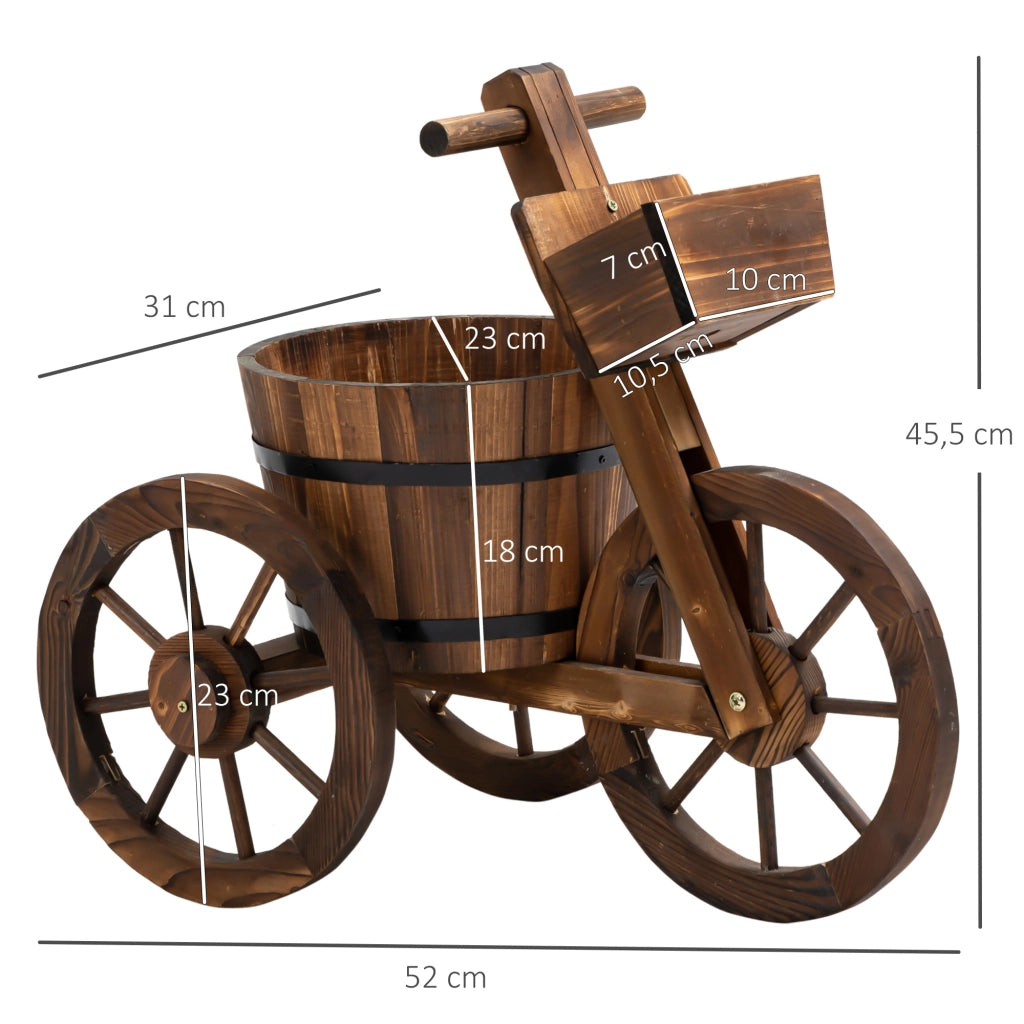 Portavasi Triciclo da Giardino ¨C Xylo ¨C Legno di Abete 52x31x45cm