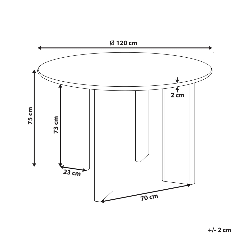 Tavolo da pranzo bianco con struttura in MDF ø 120 cm rotondo moderno