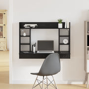 Scrivania a Parete Rovere Nero 105x48x75 cm Legno Ingegnerizzato