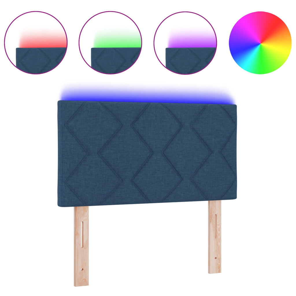 Testata LED  Design a Blocchi di Diamante Blu 80 cm Tessuto