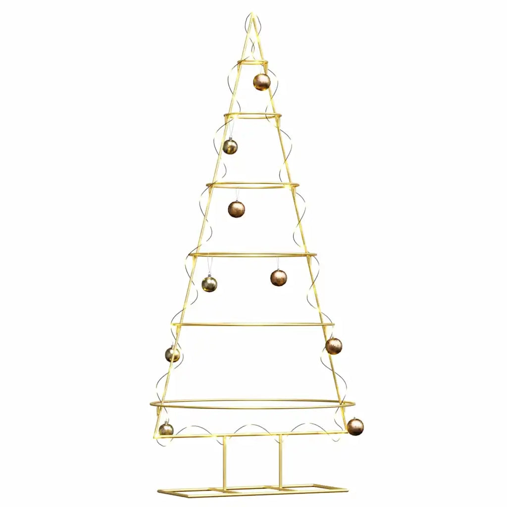 Albero di Natale | Decorazioni natalizie in metallo con supporto Oro 148 cm