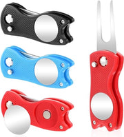3 pezzi di riparazione di divot da golf - forca per pitch pieghevole in acciaio inossidabile - accessorio da golf per riparazione portatile