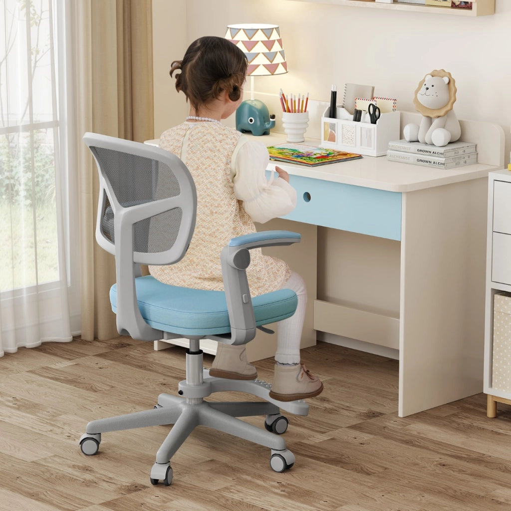 Sedia da studio con altezza regolabile da computer in rete, Sedia da scrivania per bambini ruote universali Blu-Tavoli e sedie
