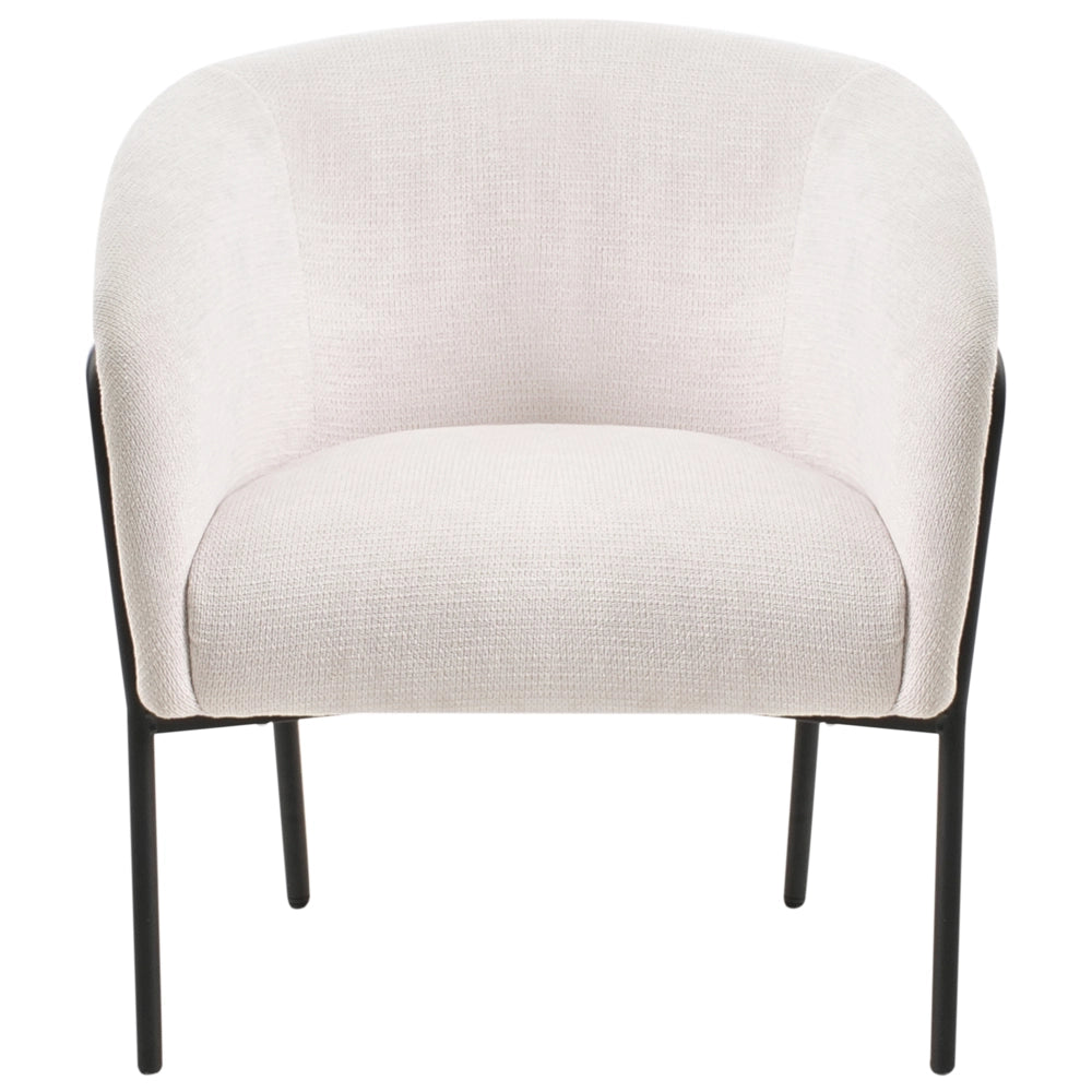 Poltrona imbottita con struttura in metallo Beige chiaro stile moderno