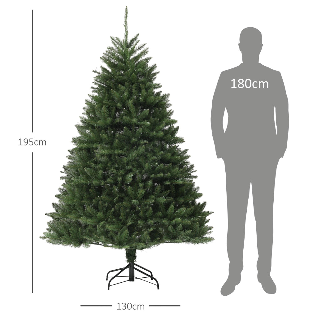 Albero di Natale Artificiale 195 cm 1838 Rami con Apertura Automatica Verde