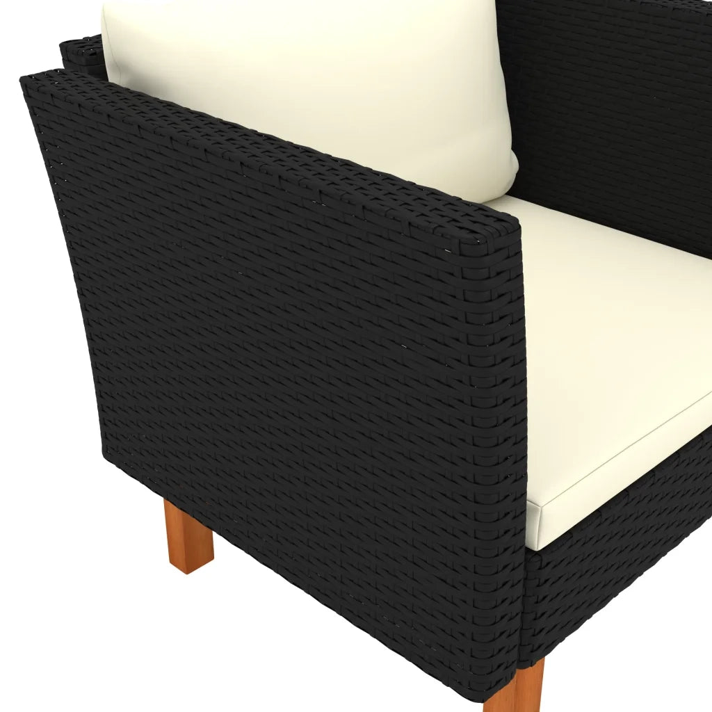 Divano da Giardino in Polyrattan e Massello di Eucalipto cod mxl 72610
