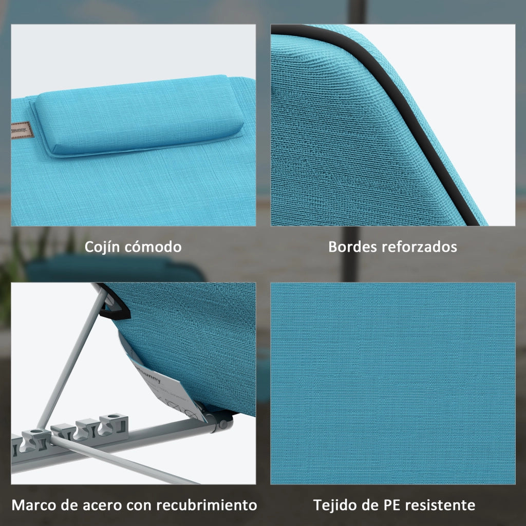 Divano 2 posti reclinabile ¨C zephmum ¨C 134x48x33-43 cm blu
