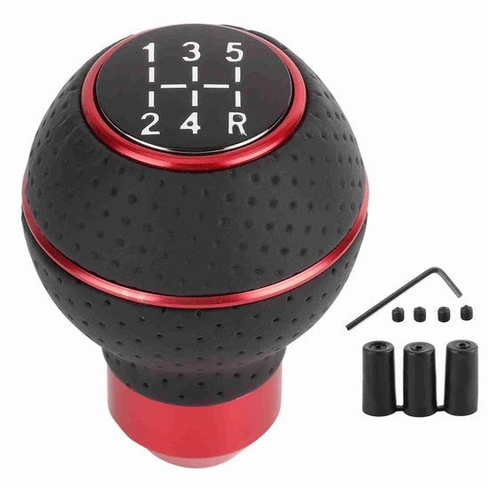 Manopola di Cambio - Cambiavaluta - Stile e comodo - Rosso - Accessori di Cambio - Adatto per la maggior parte delle vettori a cambio manuale...