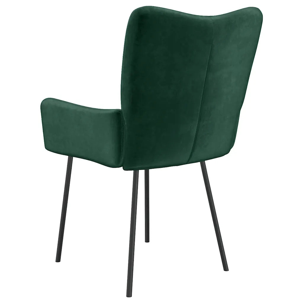 Sedie da Pranzo 2 pz Verde Scuro in Velluto cod mxl 18199