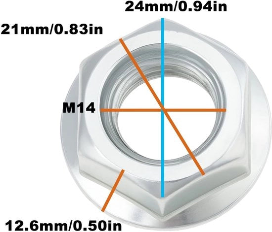 4 pezzi di flangia M14 per ruote libere per motori