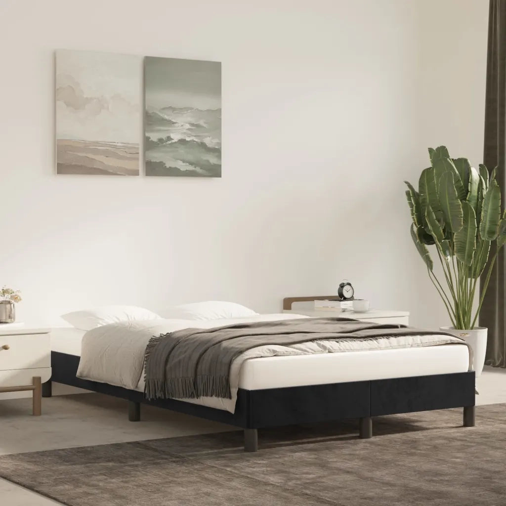 Giroletto senza Materasso-Struttura Letto Nero 120x190 cm Velluto 828578