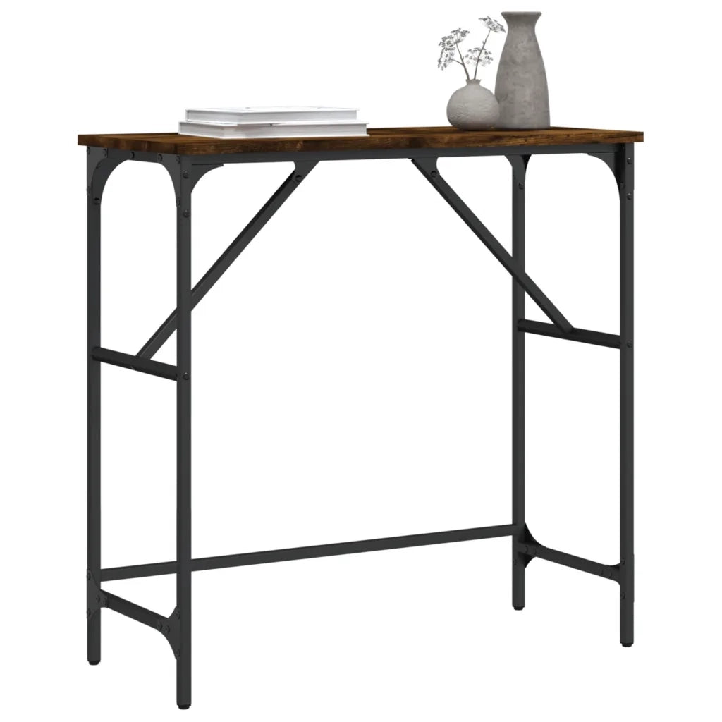 Tavolino Consolle-Tavolino da soggiorno-Tavolo Rovere Fumo 75x32x75 cm in Legno Multistrato