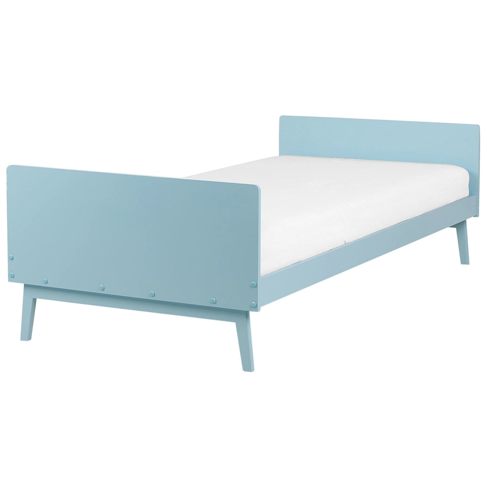 Letto singolo a doghe in legno di pino azzurro 90 x 200 cm stile moderno