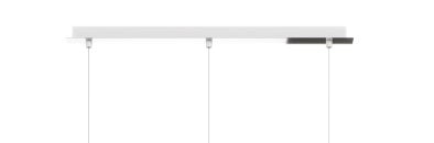 SOSPENSIONE CROMO 3 LUCI RETTANGOLARE VETRI FUME 1184CR-S3 R-FU