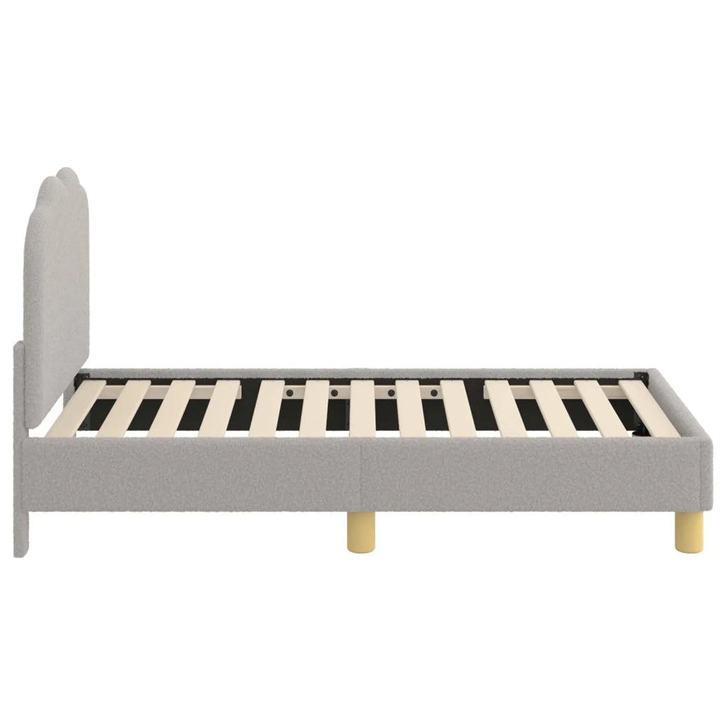 Struttura letto per bambini con testata-Giroletto per bambini Grigio Chiaro Boucl¨¦