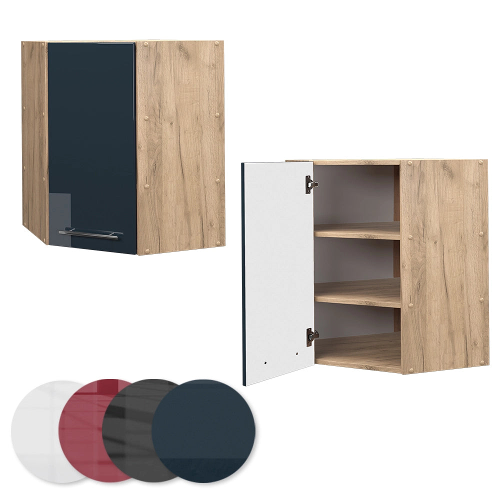 Mobile angolare da cucina Fame-Line Bianco lucido/Rovere dorato 57 cm Vicco