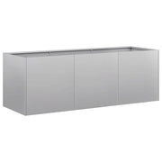 Fioriera rettangolare moderna per giardino o patio 120 x 40 x 40 cm realizzata in acciaio zincato 02_0051469