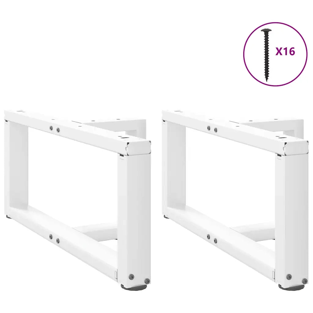 Gambe per Tavolino da Caffè a Forma di T 2 pz Bianche 60x25x(30-31) cm Acciaio 4013013