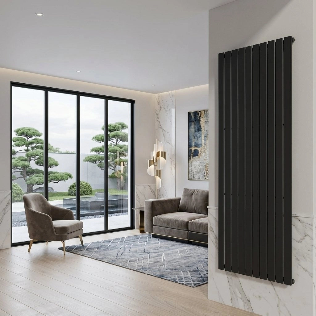 Radiatore da design a piastre 200x75 cm termoarredo verticale a tubi piatti LUCCA Grigio Opaco