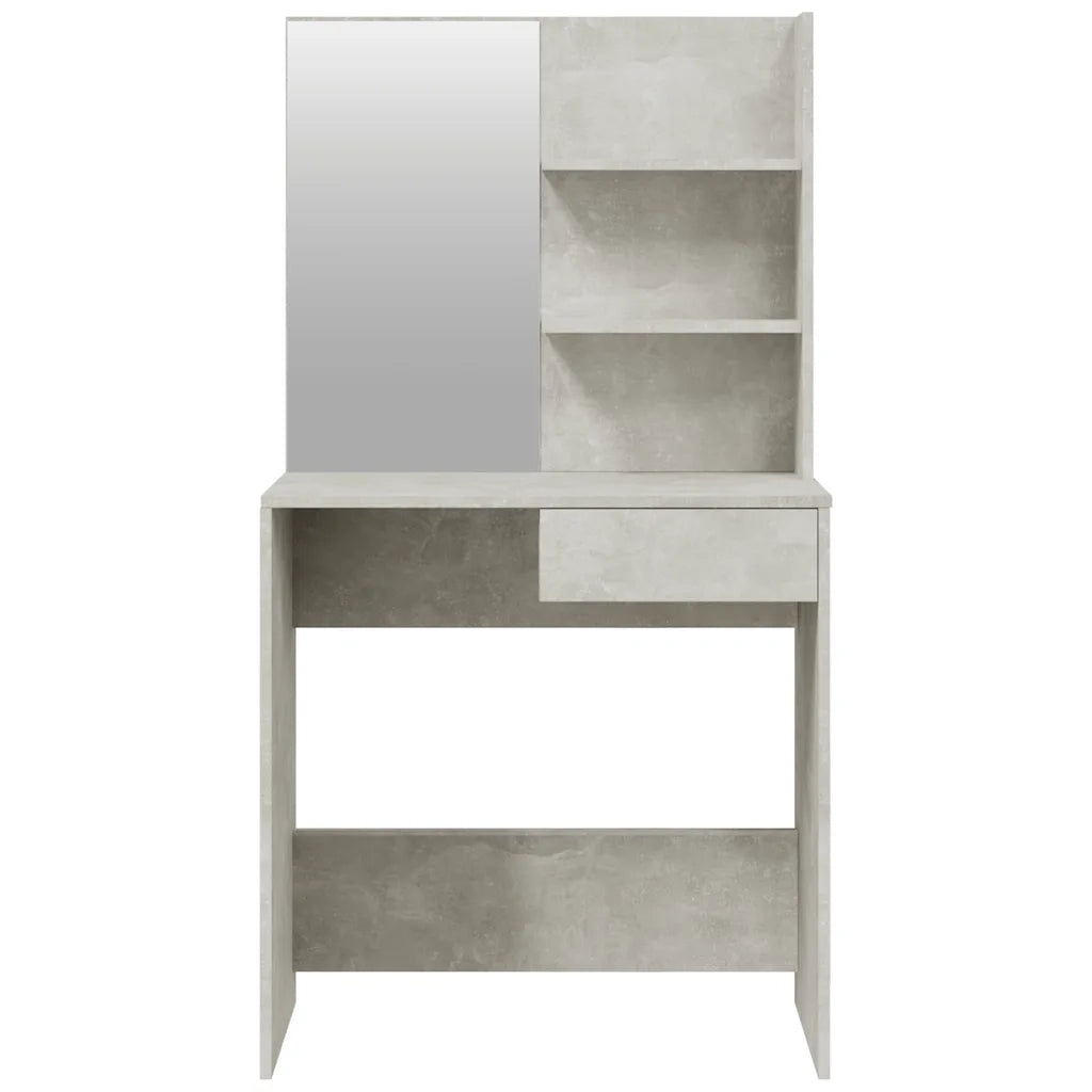 Set Tavolo da Toeletta | Tavolo da Trucco Grigio Cemento 74,5x40x141 cm