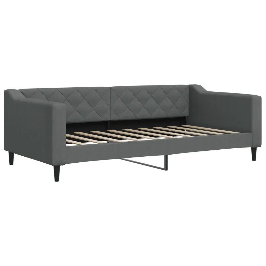 Divano Letto Estraibile Cassetti Grigio Scuro 90x190cm Tessuto 3197473