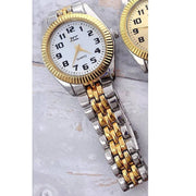 Trade Shop - Orologio Da Polso Zcc Uomo Quarzo Acciaio Analogico Casual Bicolore Fondo Bianco -