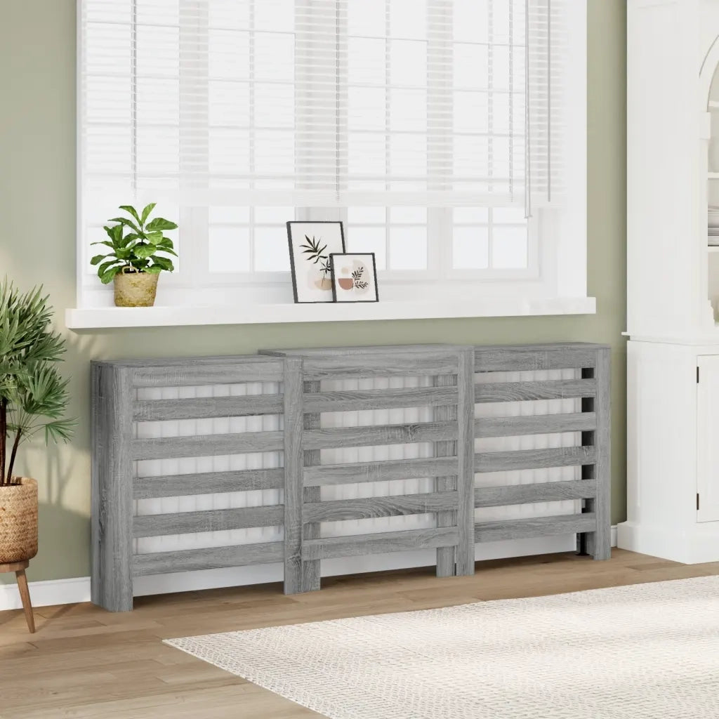 vidaXL Copertura Termosifone Grigio Sonoma 205x21,5x83,5cm Multistrato