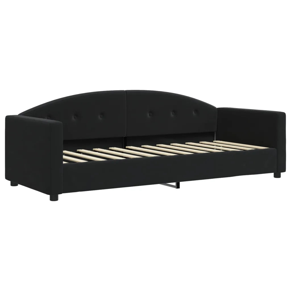 Divano Letto Estraibile con Materassi Nero 80x200 cm Velluto 3197322