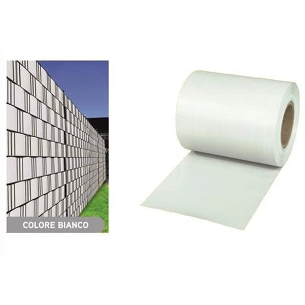 Trade Shop - Frangivista Rotolo Bianco Pvc Per Balconi Ringhiere Recinzioni Protezione 19cmx35mt 54561 -