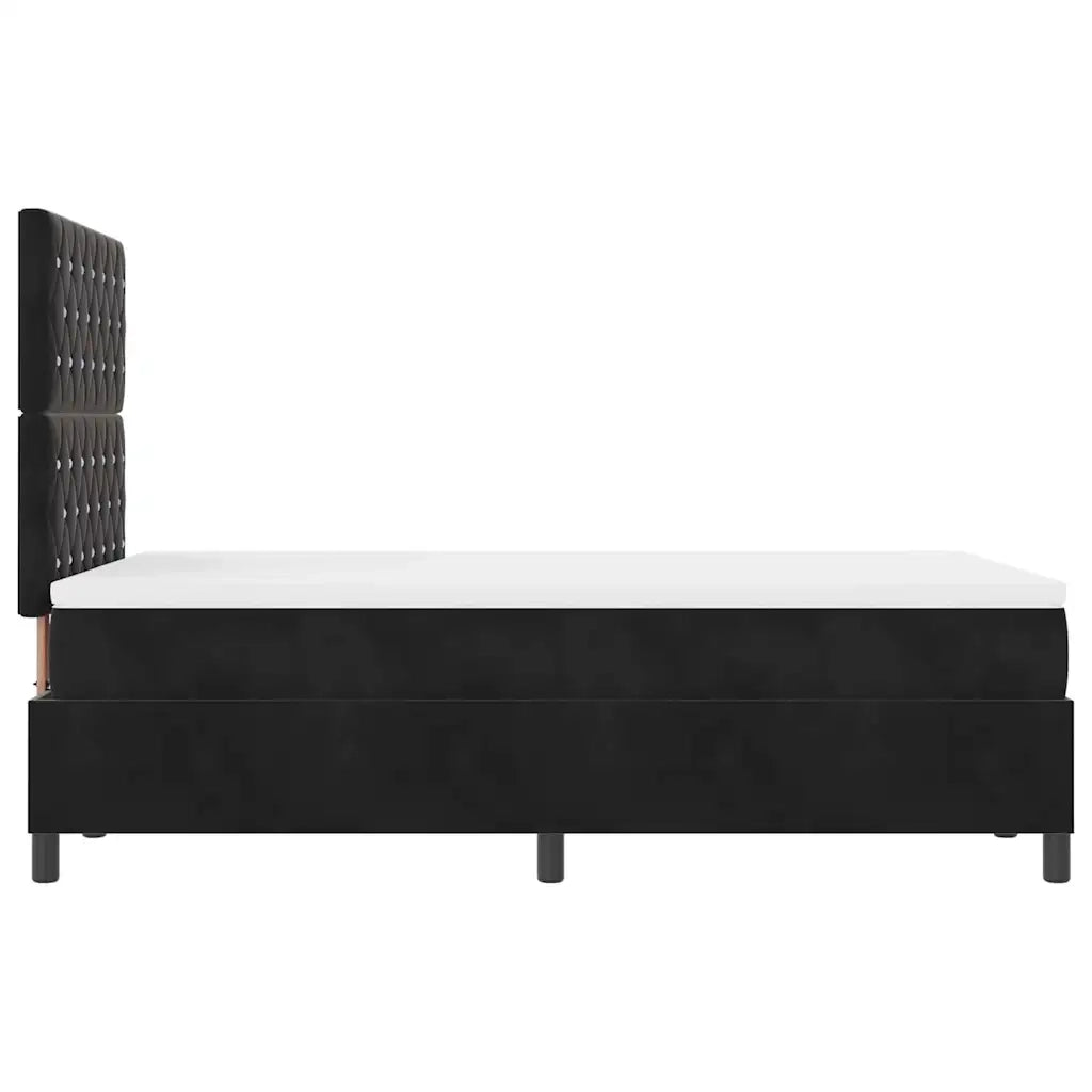 Letto a Sorgente LED con materasso Nero 120 x 190 cm Tessuto 3343234