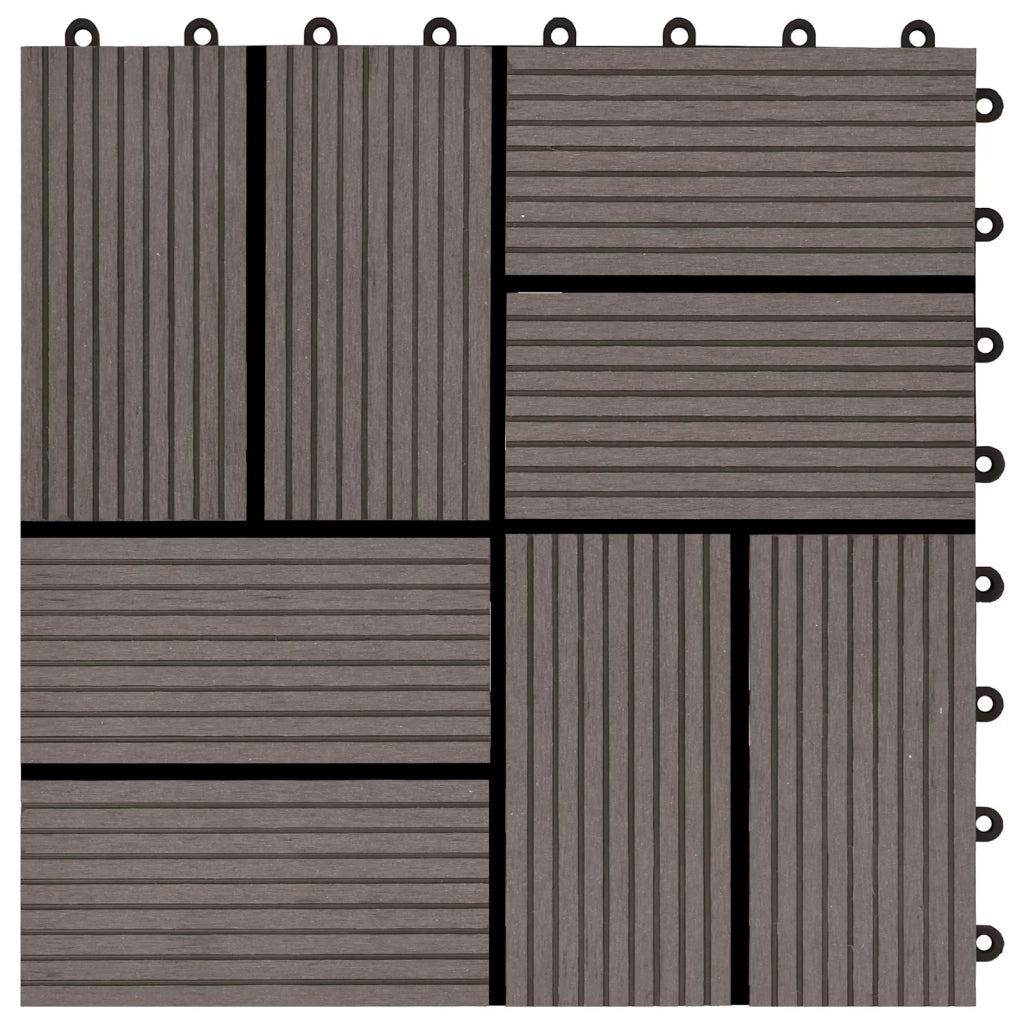 Piastrella per Decking 11 pz Marrone Scuro 30 x 30 cm WPC CFW8295020