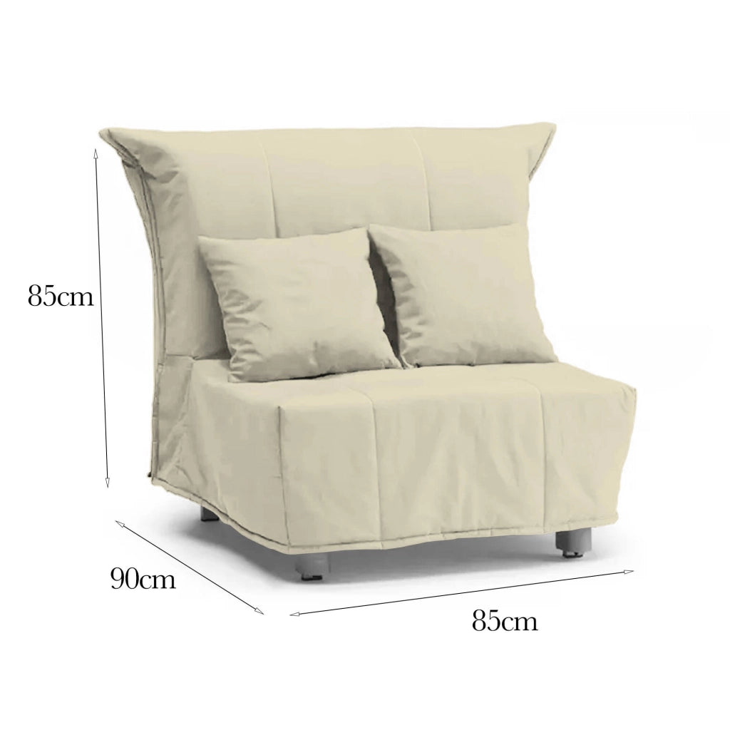 Poltroncina Andreou, Poltrona Sfoderabile Made in Italy, 85x90x85h cm Beige