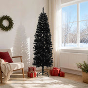 Albero di Natale Artificiale Sottile 180 cm PVC e Acciaio Nero 42055252
