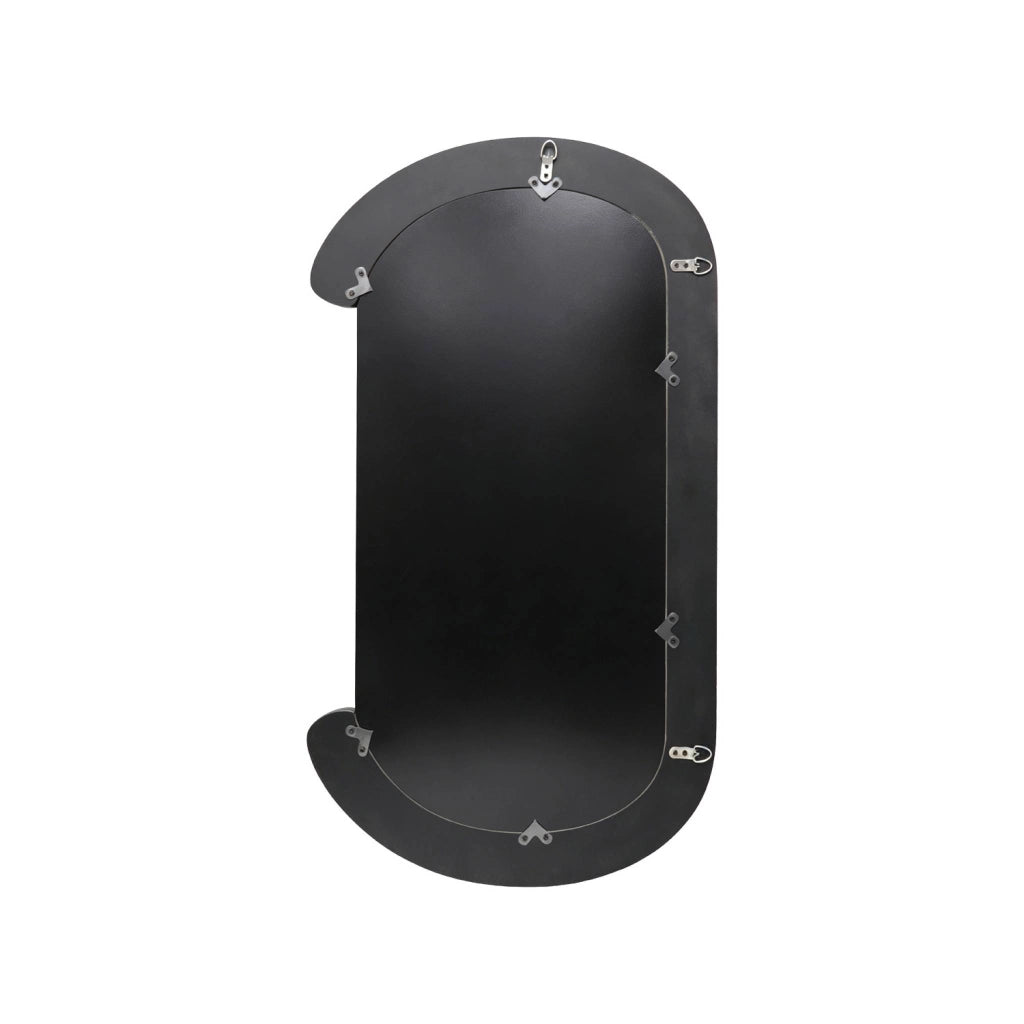 Specchio ovale decorativo in legno, 91cm, ecrù