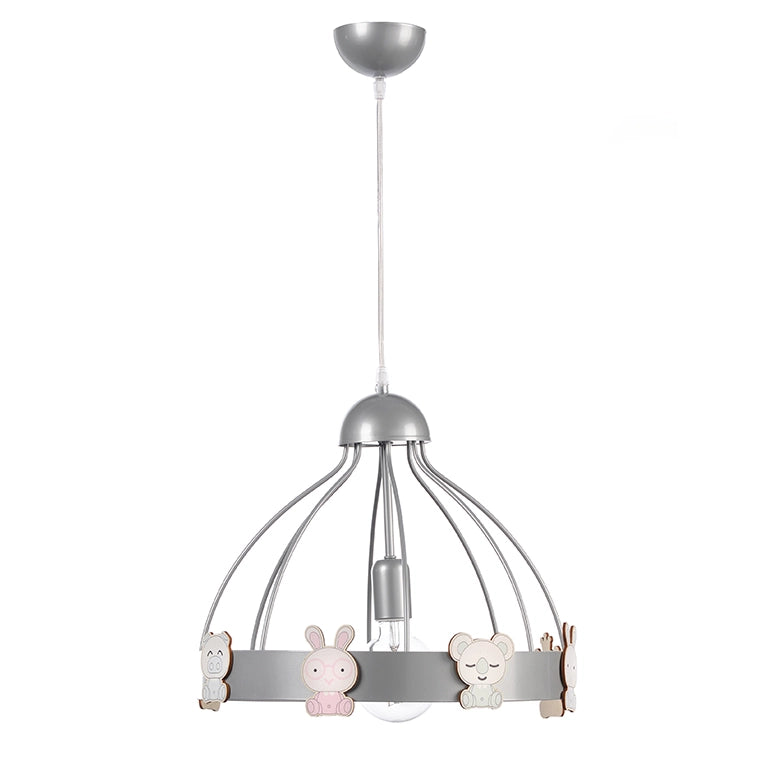 5032/Sa - Lampadario In Sospensione Koki Diam. 40 Col. Argento