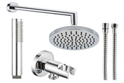 Kit doccia rotondo con soffione e braccio cromato diam. 20