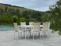 Sedia da Giardino 56,5x65xh93 cm in Alluminio e Texilene Cleveland Bianco