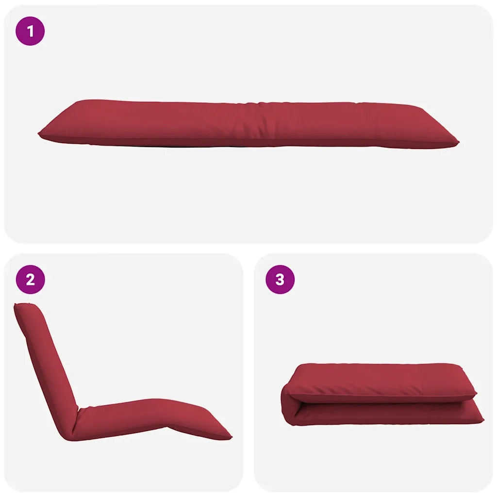 vidaXL Lettino Pieghevole Rosso Vino 175x54x8,5 cm in Tessuto Oxford
