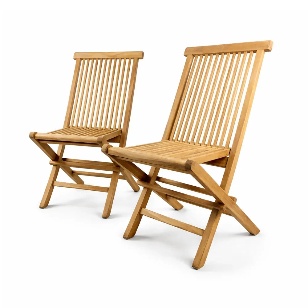 Set di 2 Sedie Pieghevoli in Teak – Pinta