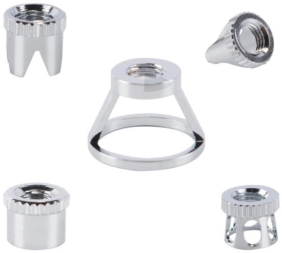 Set di Coppe a Maglia da 5 - Coppe di Protezione Universali - Accessori di Ricambio - Kit Airbrush - Diversi Disegni - Compatibile con un Diametro di Filo da 3,7 a 3,9 mm - Coppe a Maglia per Airbrush