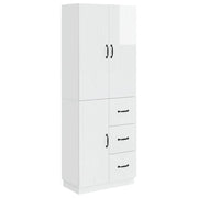 Set di armadi 2 pcs Bianco Lucido Legno ingegnerizzato