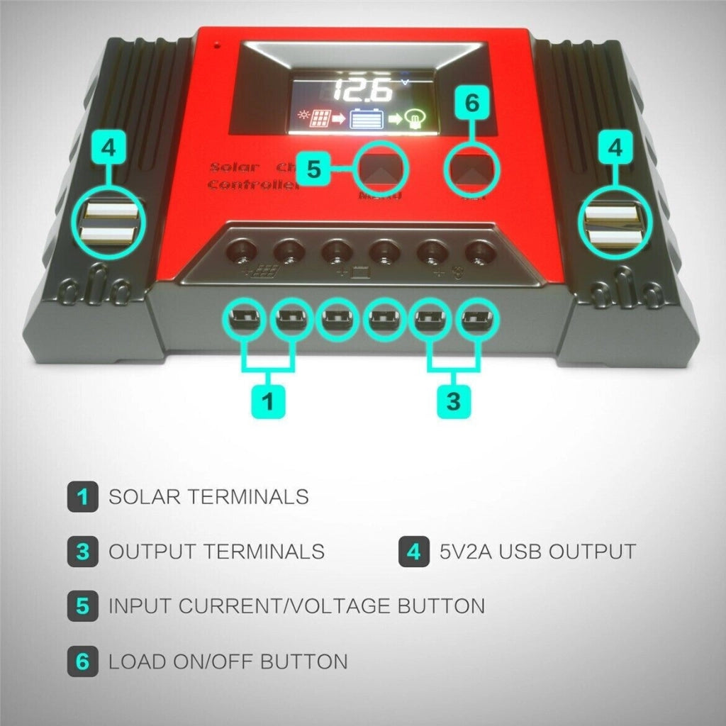 Controller Regolatore 40A Di Carica Batteria del pannello solare 12V/24V PWM - ZENCOCCO