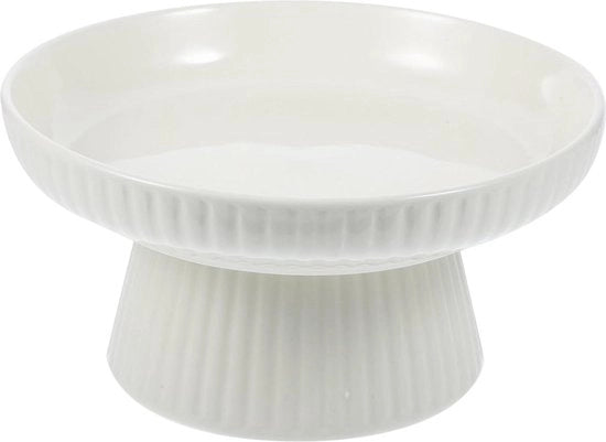 Scatola Ceramica Bianca per Frutta con Base - Standard Espositivo per Dessert - Contenitore per Snack da Cucina da Tavolo